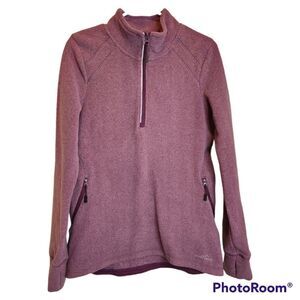 Eddie Bauer, 1/4 zip pullover, lavender, running fleece, size medium